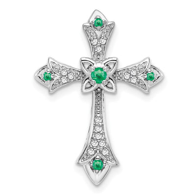 14K white gold diamond fleur de lis chain