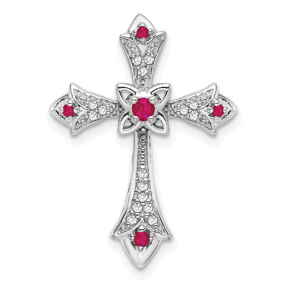 14K white gold diamond fleur de lis chain