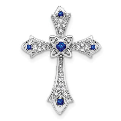14K white gold diamond fleur de lis chain
