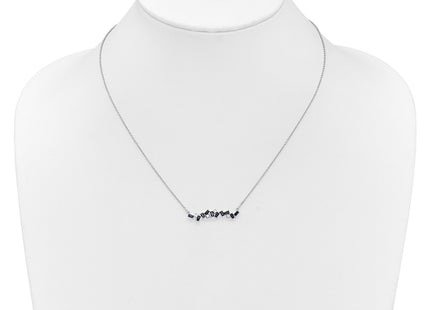 14K white gold diamond bar necklace, another view