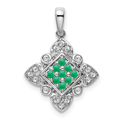 14K white gold diamond pendant