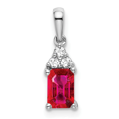 14K white gold diamond pendant