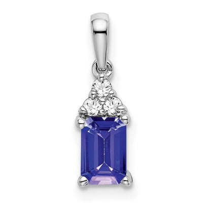 14K white gold diamond pendant