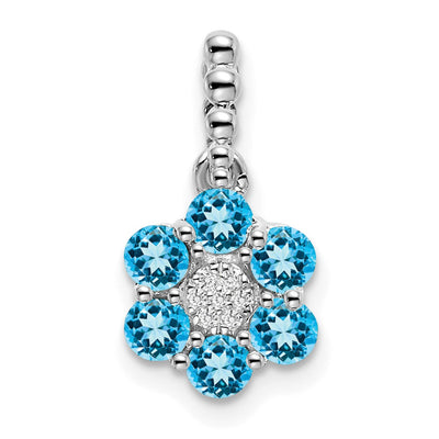 14K white gold diamond pendant