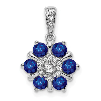 14K white gold diamond pendant