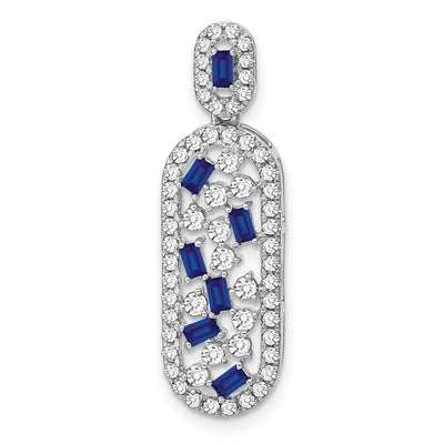 14K white gold diamond oval chain
