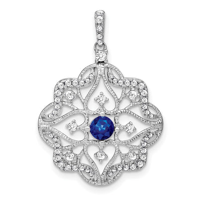 14K white gold diamond pendant