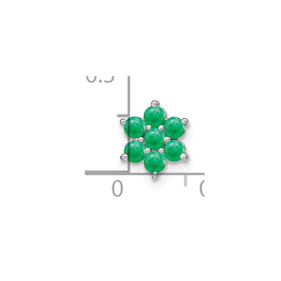 14K White Gold Emerald Floral Chain Slide