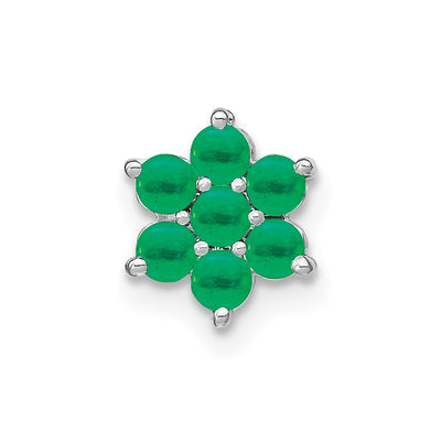 14K white gold emerald chain