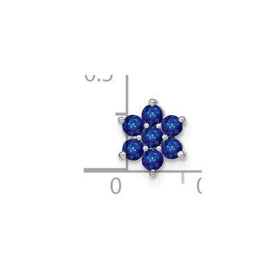 14K White Gold Sapphire Floral Chain Slide