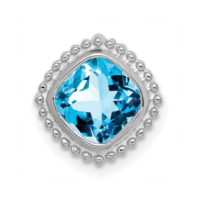 14K white gold blue topaz chain