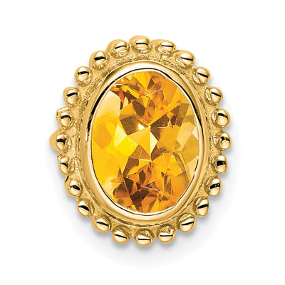 14K gold citrine oval chain