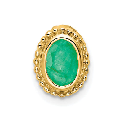 14K gold emerald oval chain