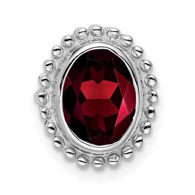 14K white gold garnet oval chain