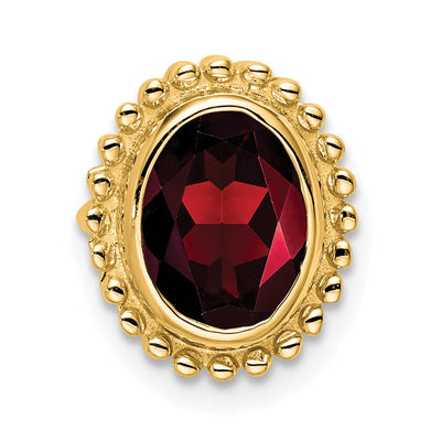 14K gold garnet oval chain