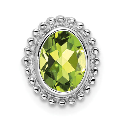 14K white gold peridot oval chain