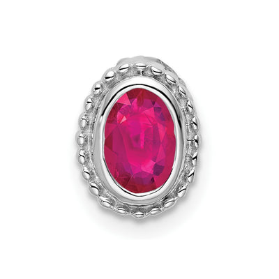 14K white gold ruby oval chain