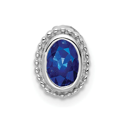 14K white gold sapphire oval chain