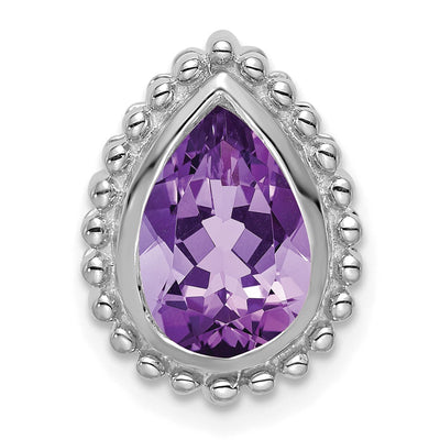 14K white gold amethyst chain