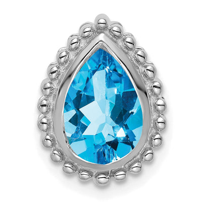 14K white gold blue topaz chain