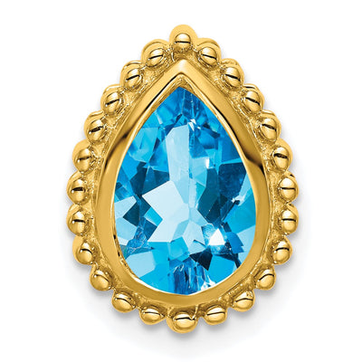 14K gold blue topaz chain