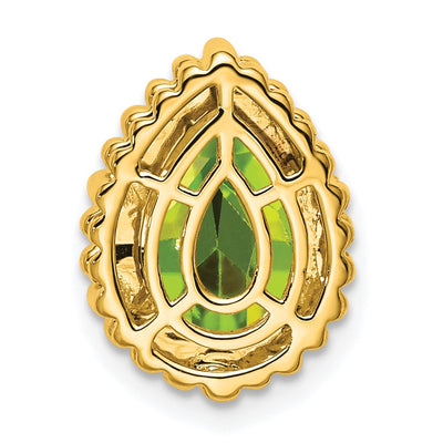 14K Pear Peridot Chain Slide