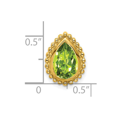 14K Pear Peridot Chain Slide
