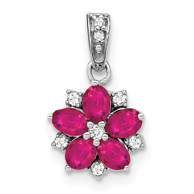 14K white gold diamond pendant