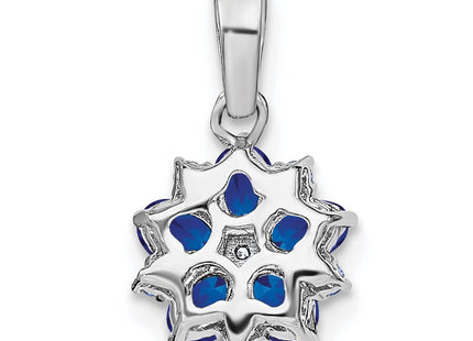 14K white gold diamond pendant, further view