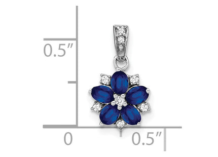 14K white gold diamond pendant, another view