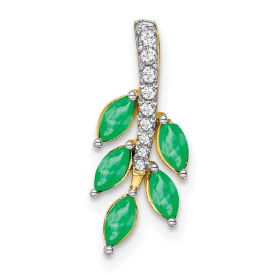 14K gold diamond leaf chain