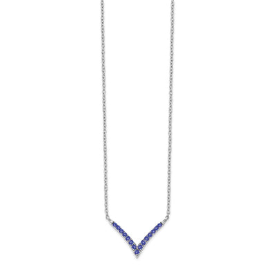 14K White Gold Tanzanite V-Necklace