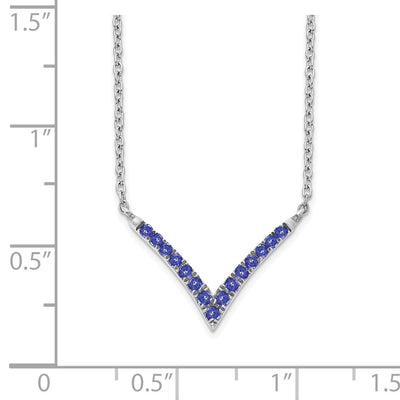 14K White Gold Tanzanite V-Necklace