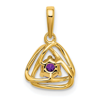 14K Amethyst Triangle Pendant