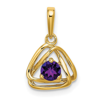 14K gold amethyst pendant