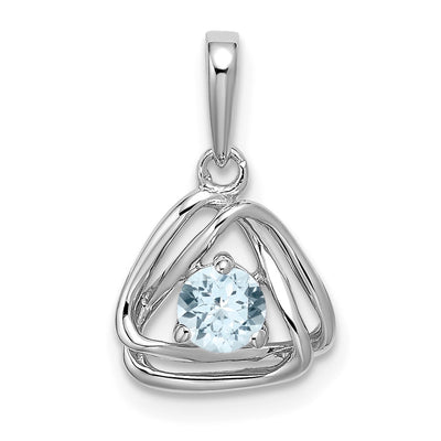 14K white gold aquamarine pendant