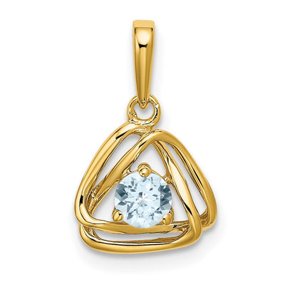 14K gold aquamarine pendant