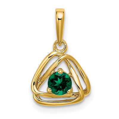 14K gold emerald pendant