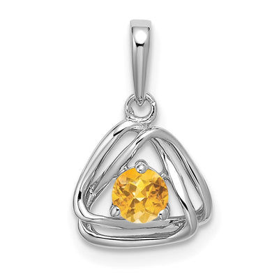 14K white gold citrine pendant