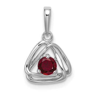 14K white gold ruby pendant