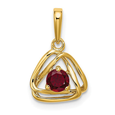 14K gold ruby pendant