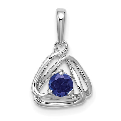 14K white gold sapphire pendant