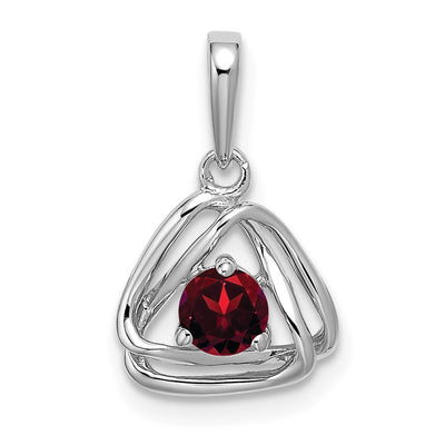 14K white gold garnet pendant