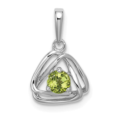14K white gold peridot pendant