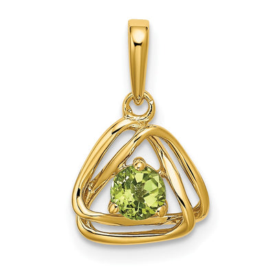 14K gold peridot pendant