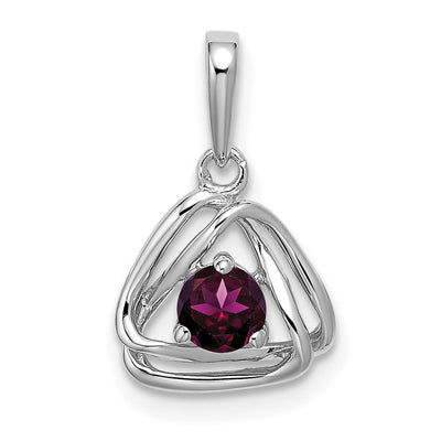 14K white gold garnet pendant