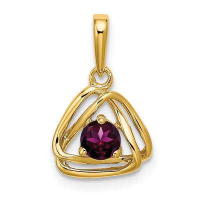14K gold garnet pendant