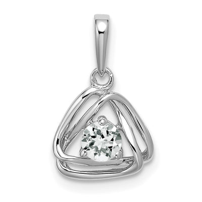 14K white gold topaz pendant