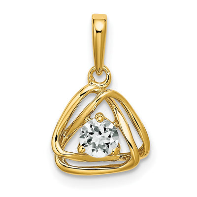 14K white gold topaz pendant