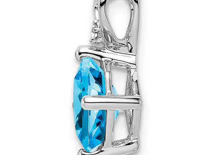 14k White Gold Amethyst and Diamond Heart Chain Slide (Style PM7399-AM-001-WA)